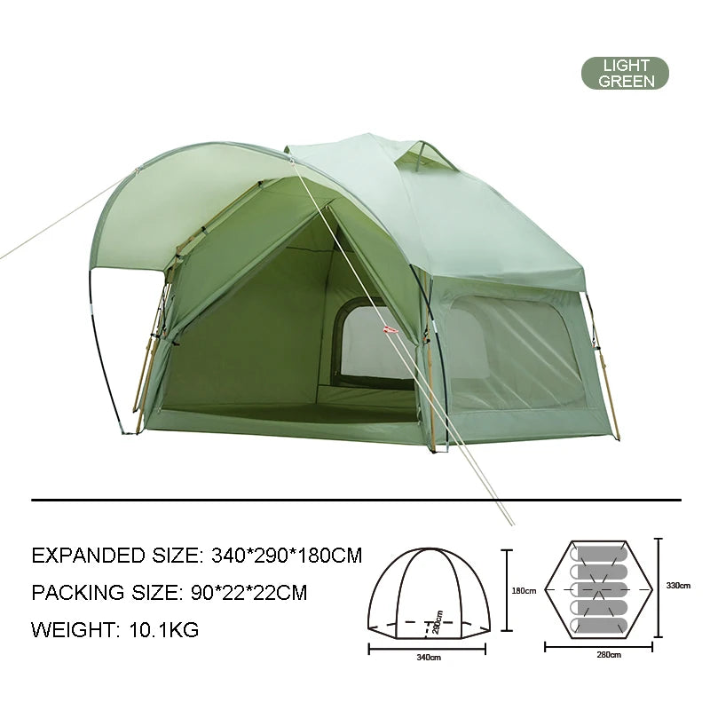Integrated Hexagon Frog Tent For Outdoor Camping  For 3-5 Person