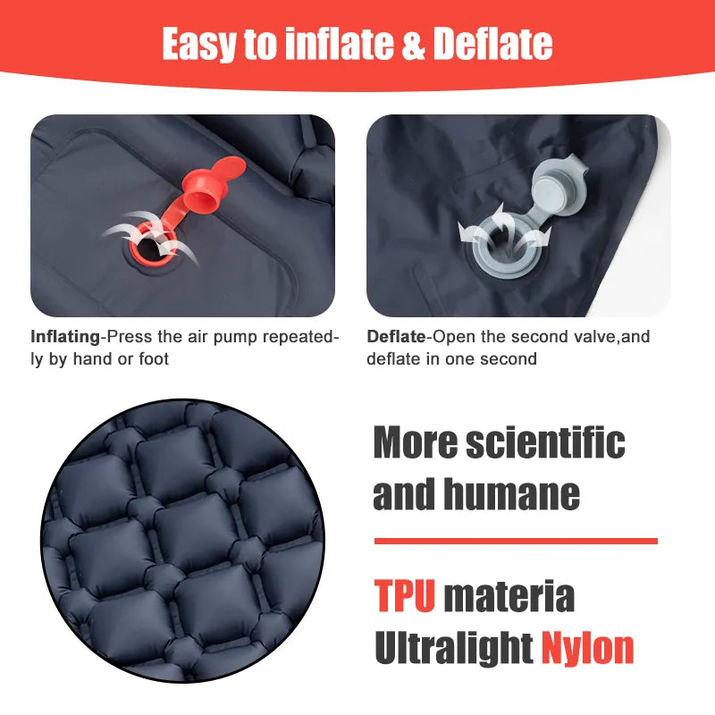 Outdoor  Ultralight  Inflatable Mattress with Pillows for  Camping