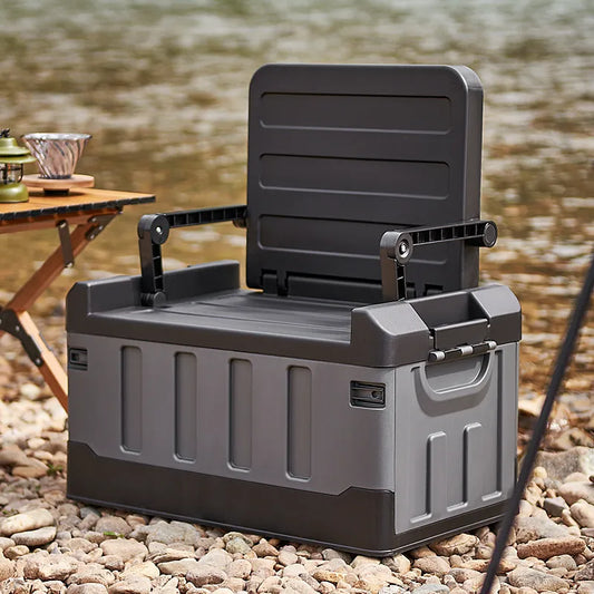 60L ATsafepro Outdoor Storage Box & Folding Seats For Camping